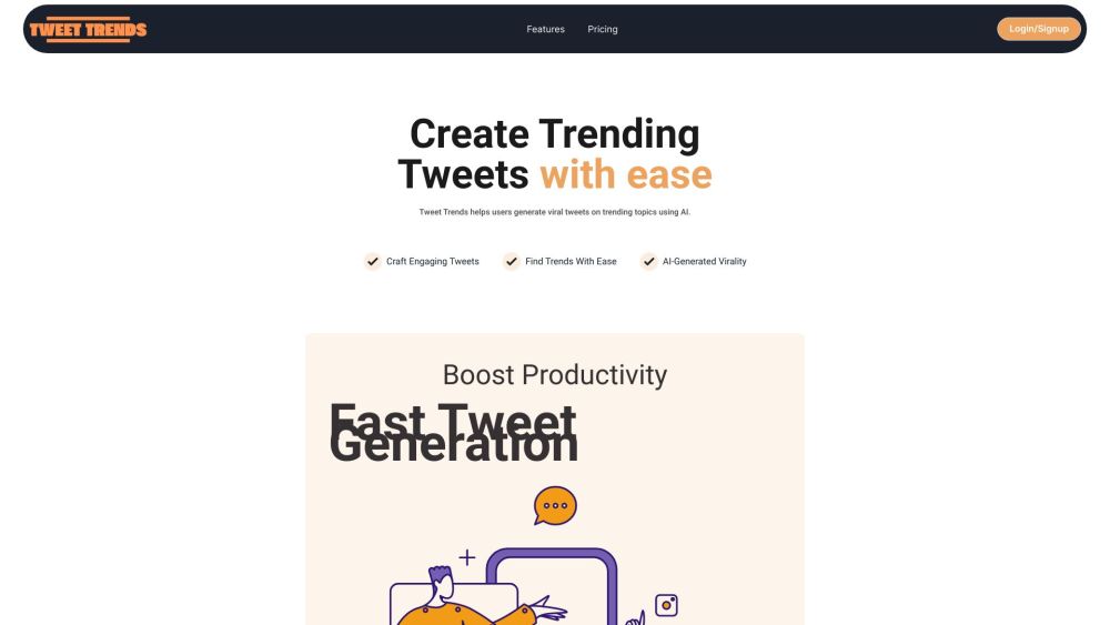 TrendTweet Website screenshot