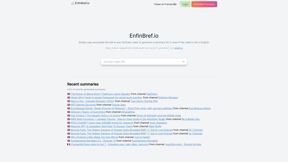 EnfinBref.io Website screenshot