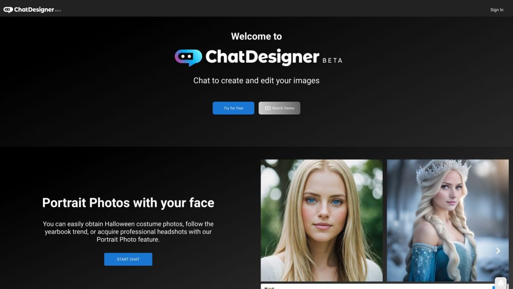 ChatGPT Image Generator and Editor Website screenshot