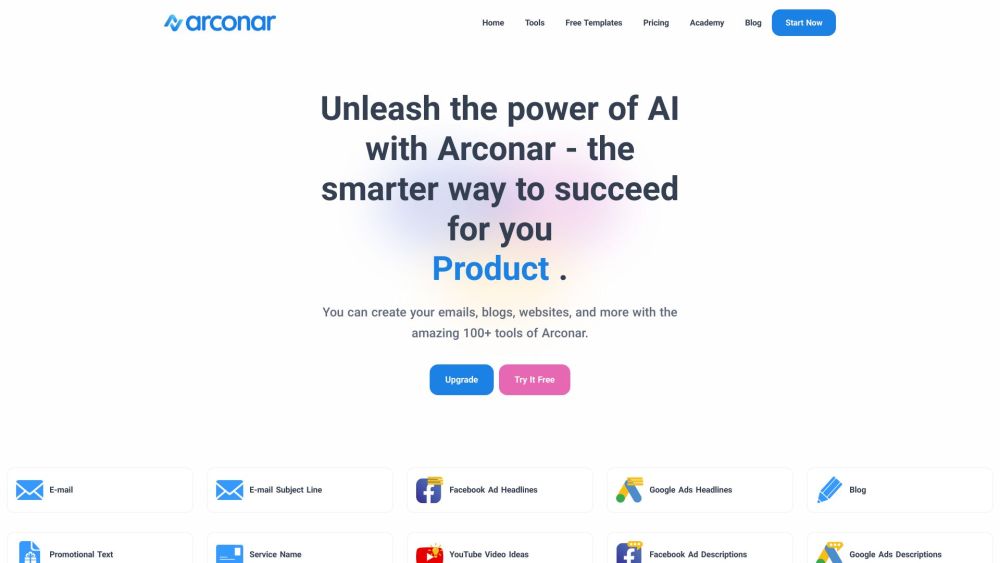 Arconar Website screenshot