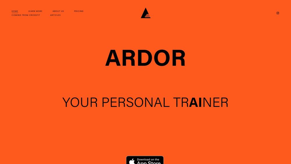 Ardor Fitness Website screenshot