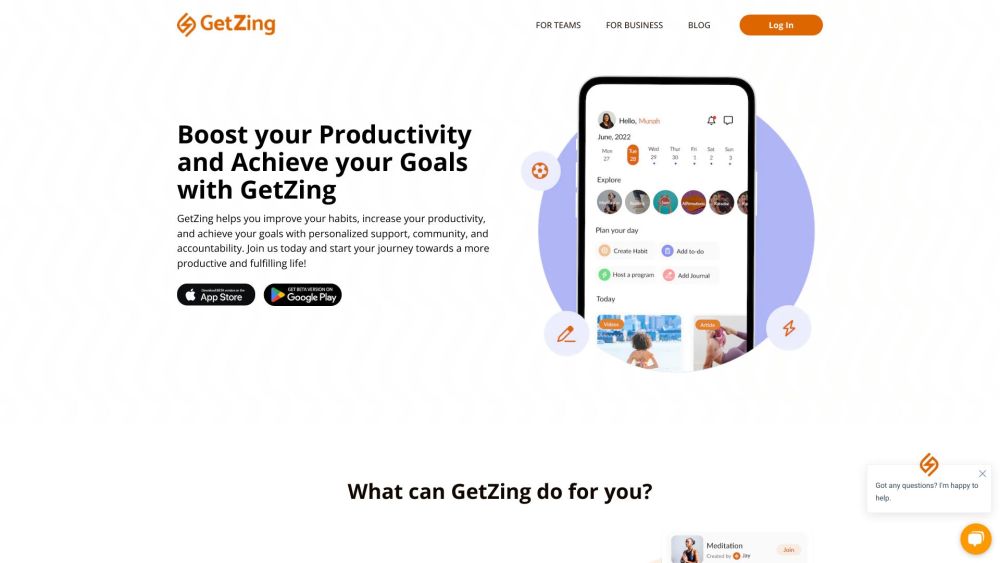 GetZing Website screenshot