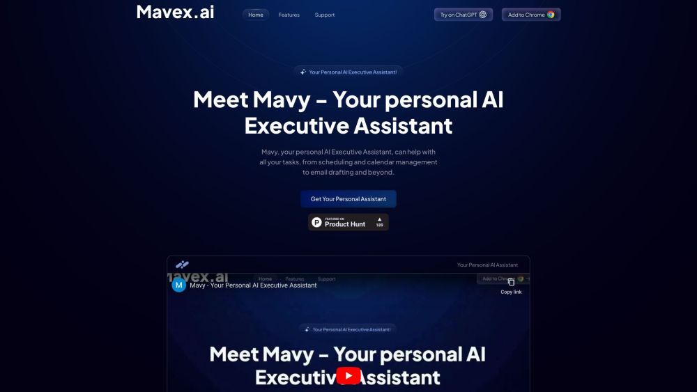 Mavex.ai Website screenshot