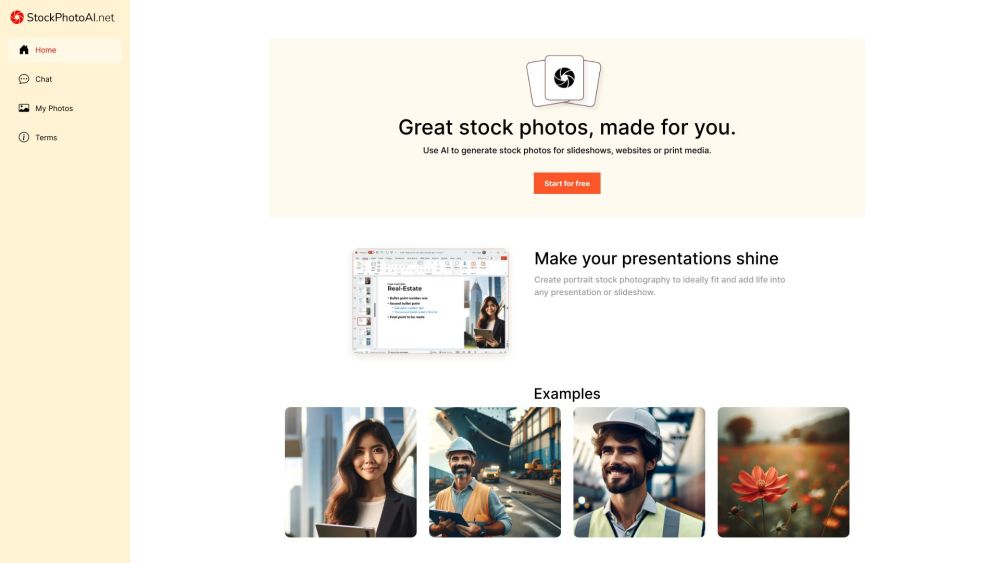 StockPhotoAI.net Website screenshot