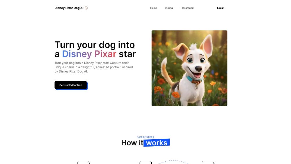 Disney Pixar Dog AI Website screenshot