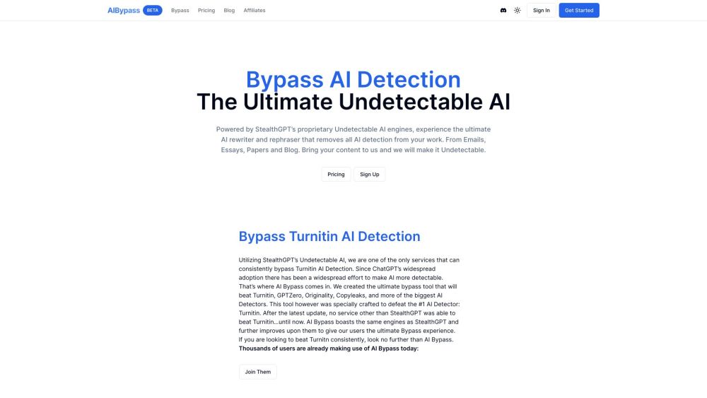 AI Bypass Website screenshot