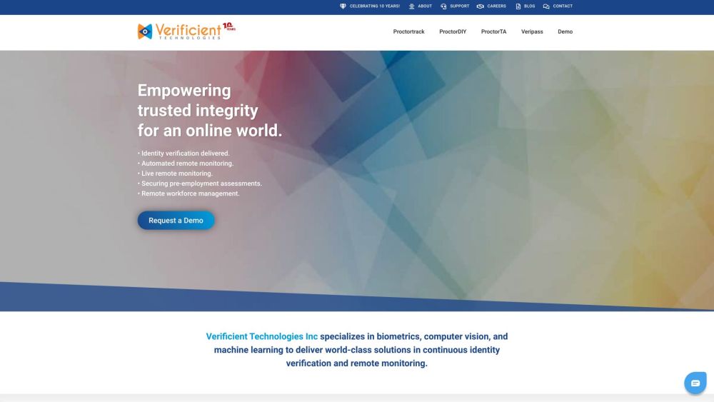 Verificient Website screenshot