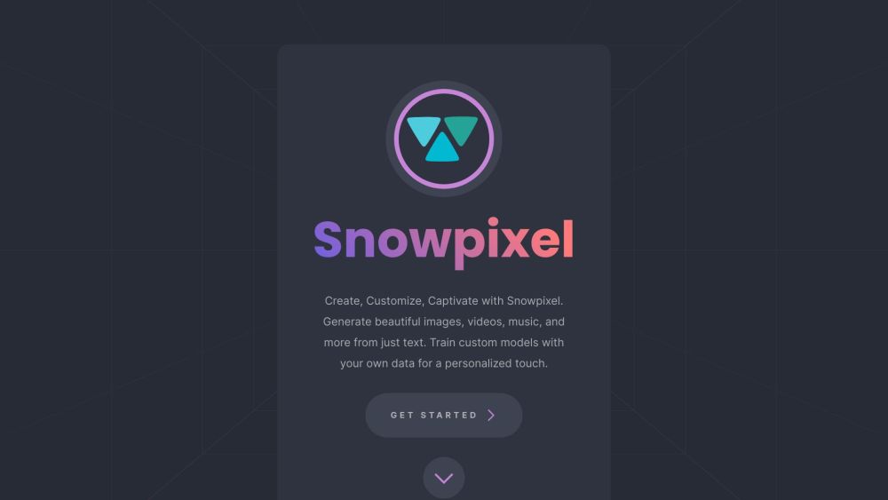 Snowpixel App Website screenshot