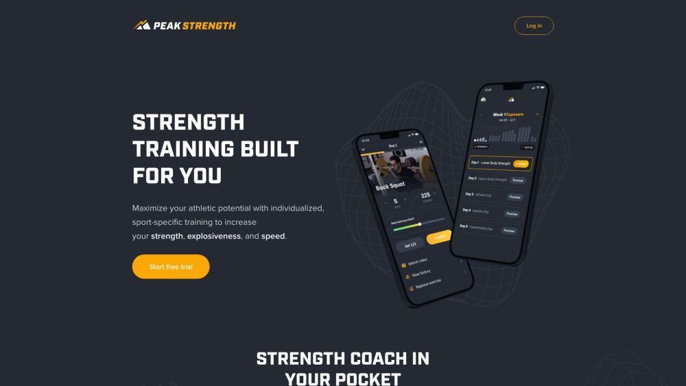 Peak Strength Website screenshot