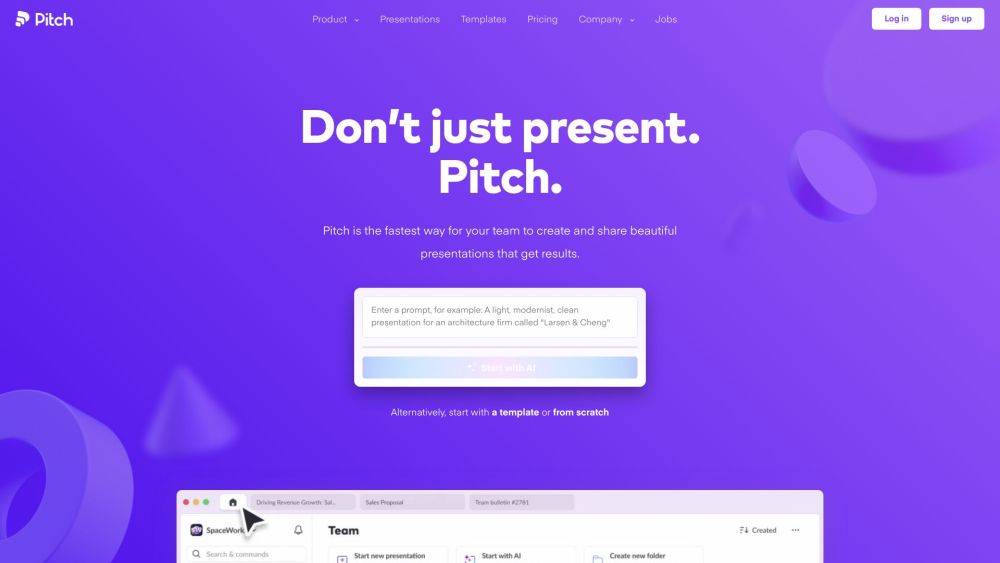 Pitch Website screenshot