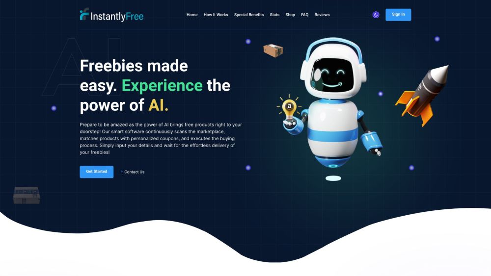 InstantlyFree Website screenshot