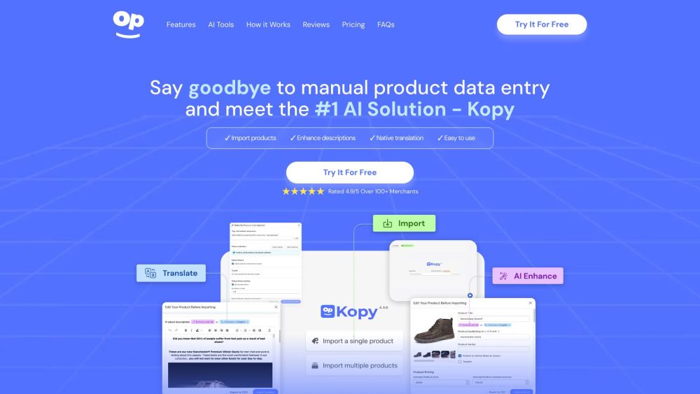 Kopy Website screenshot