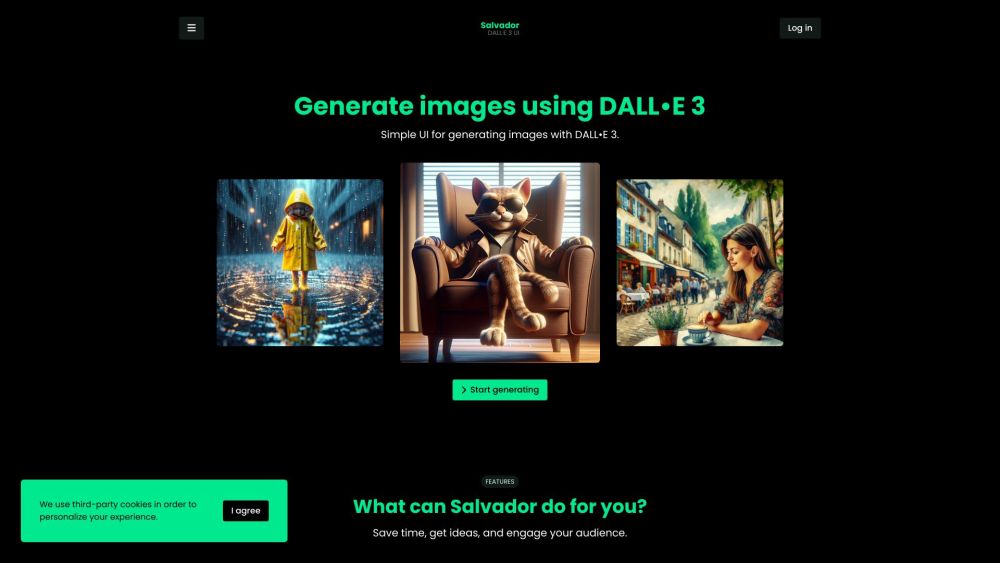 Salvador - DALL•E 3 UI Website screenshot