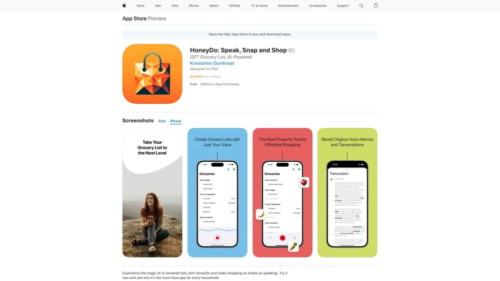 HoneyDo: Speak, Snap and Shop