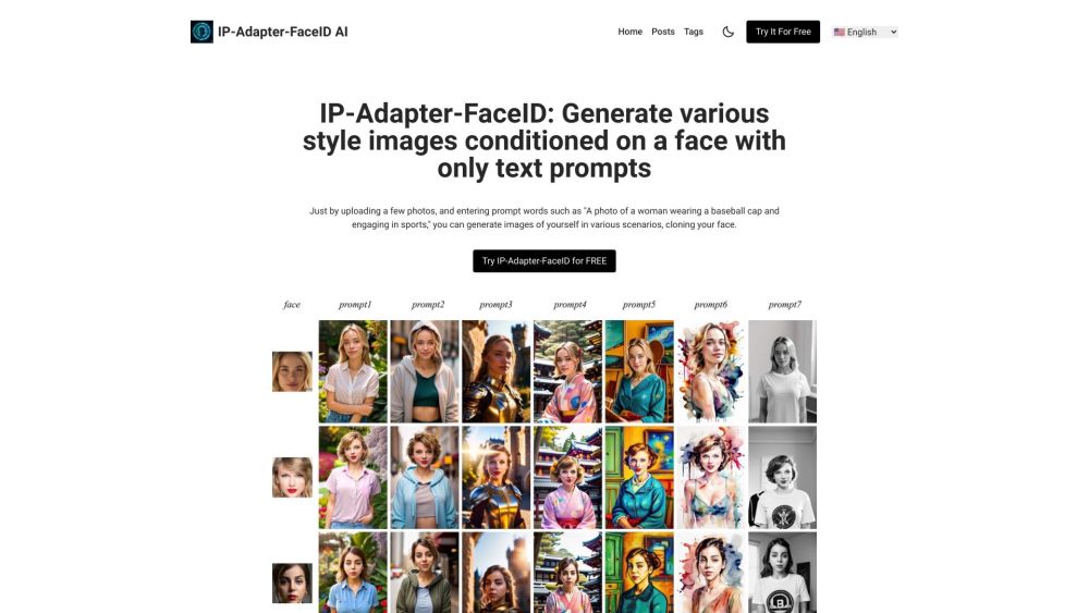 IP-Adapter-FaceID Website screenshot