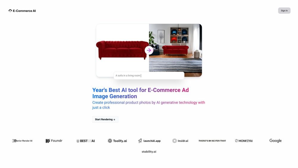 E-Commerce AI Website screenshot