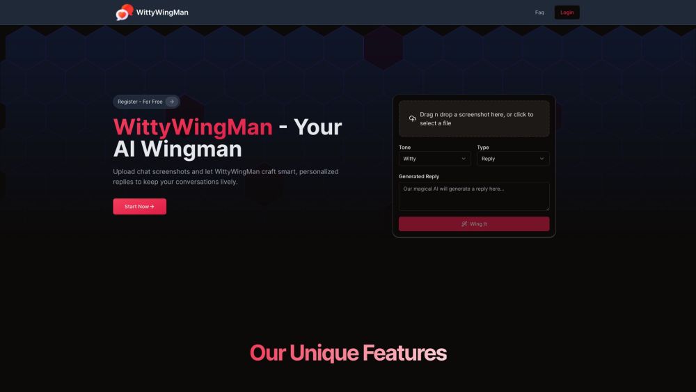 WittyWingMan Website screenshot