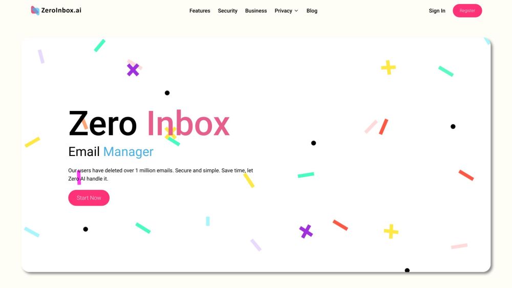 ZeroInbox.ai Website screenshot