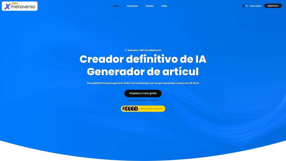 XMetaverso CREA Website screenshot