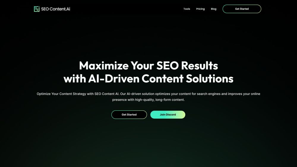 SEO Content AI Website Screenshot