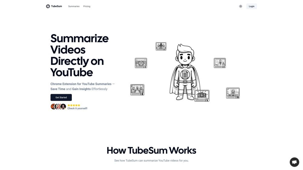 TubeSum Website screenshot
