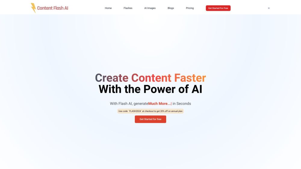 Content Flash AI Website screenshot
