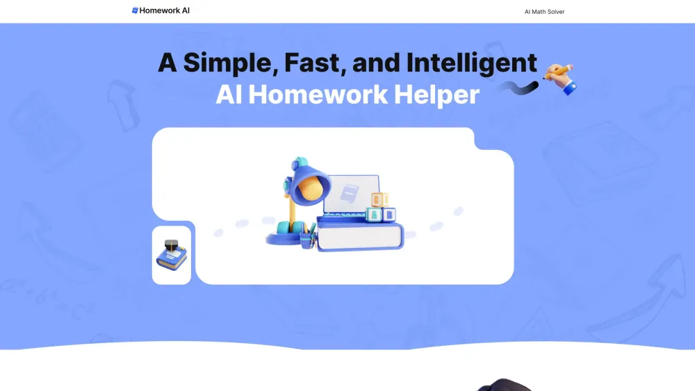 HomeworkAI Website screenshot