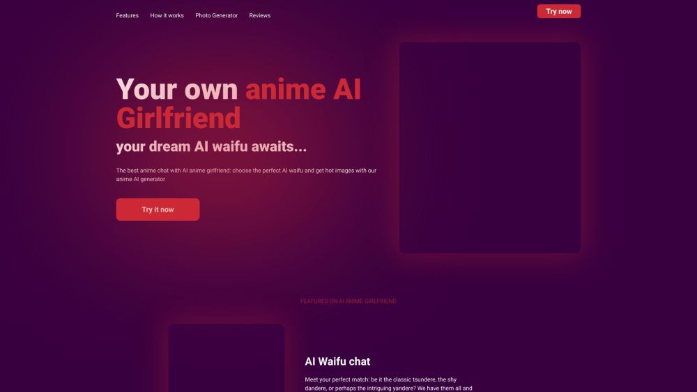 AI Anime Girlfriend Website screenshot