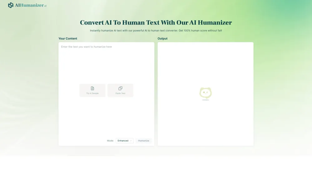 AI Humanizer Website screenshot