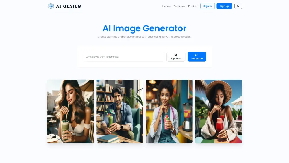 AI Genius Website screenshot