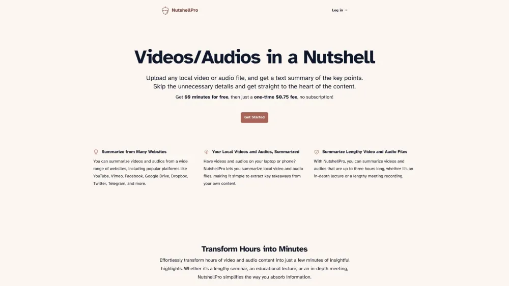 NutshellPro Website screenshot