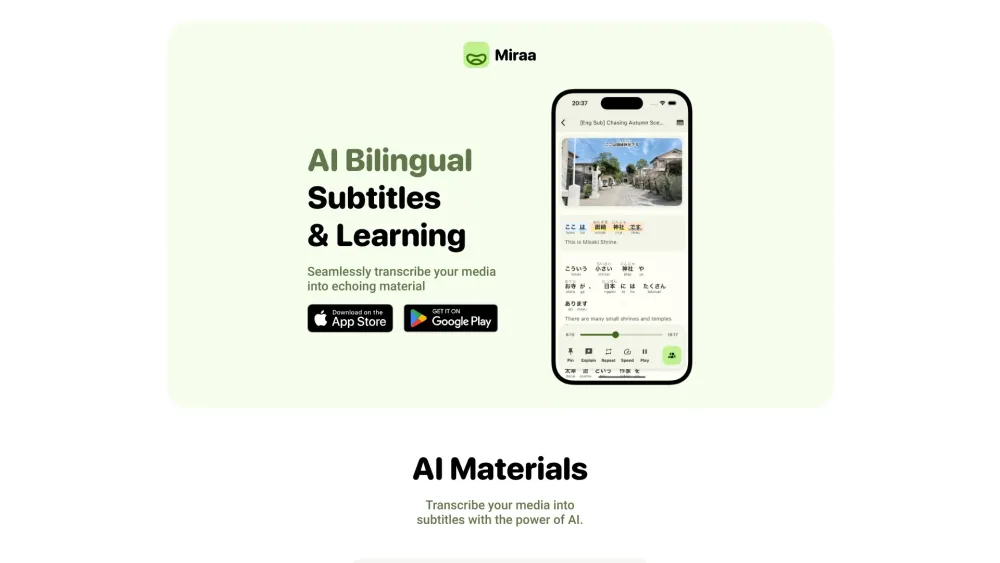 Miraa Website screenshot