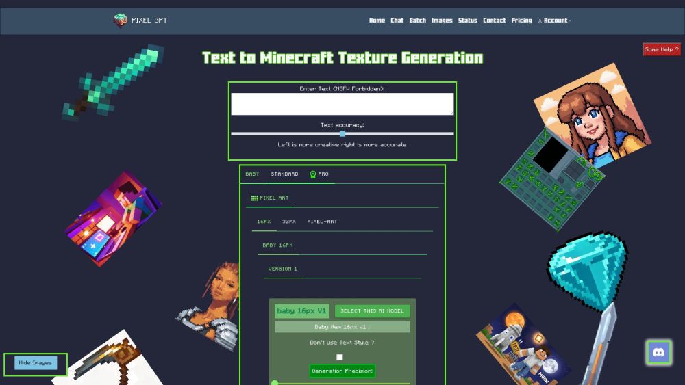 AI MC Texture Website screenshot