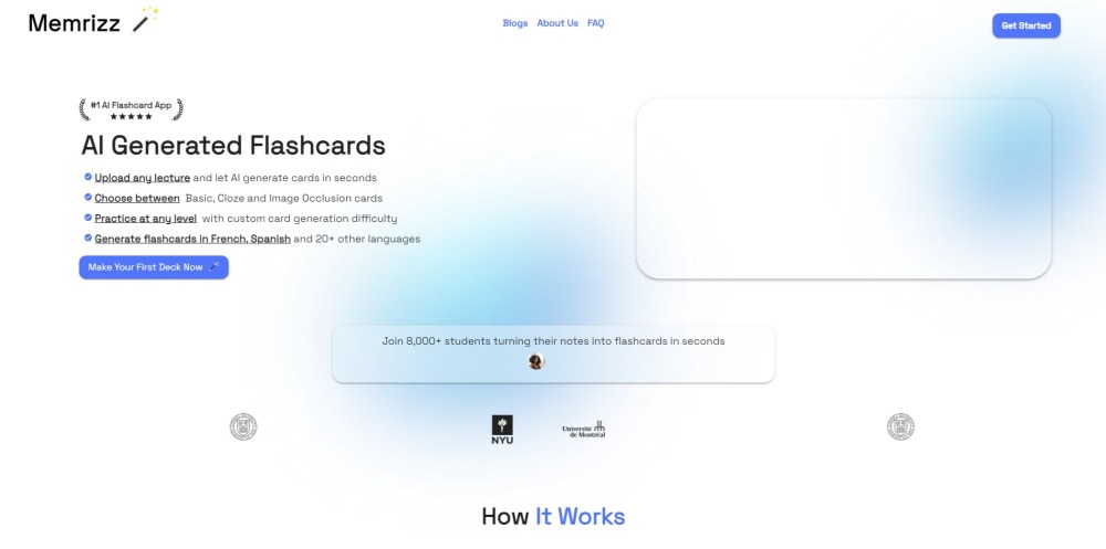 AI Flashcard Generator - Memrizz