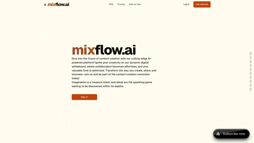 MixFlow.AI Website screenshot