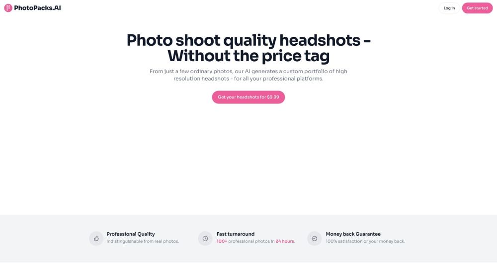 PhotoPacks.AI Website screenshot