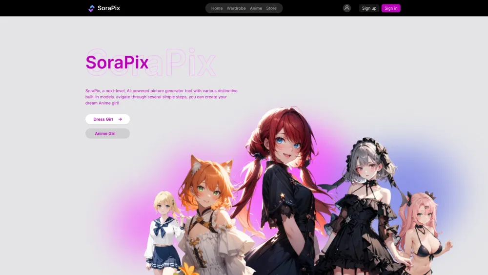 Sorapix Website screenshot