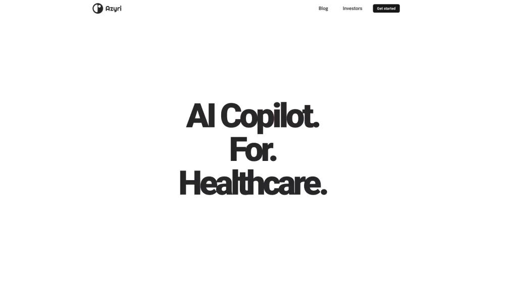 AI Co-pilot for Healthcare Website screenshot