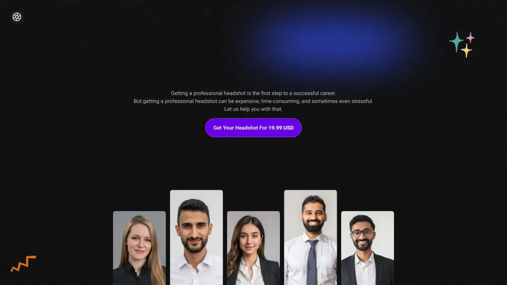 AI-Generated Professional Headshots Website screenshot