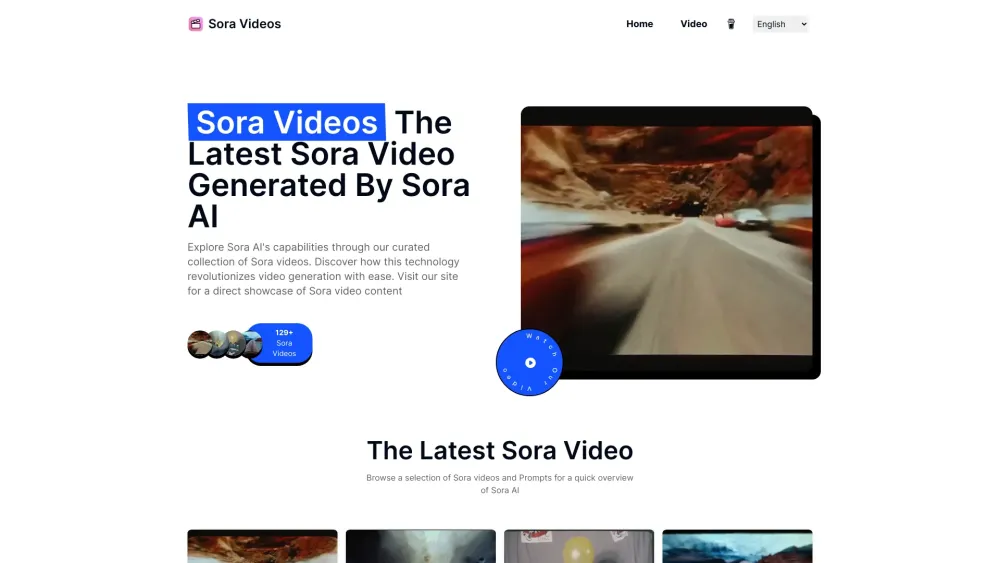 Sora Videos Website screenshot