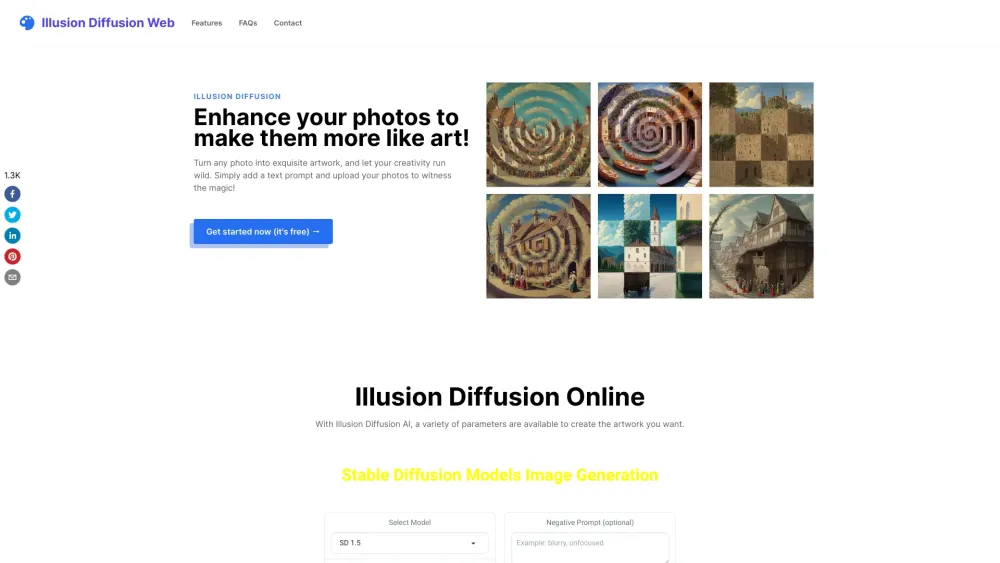 Illusion Diffusion Website screenshot