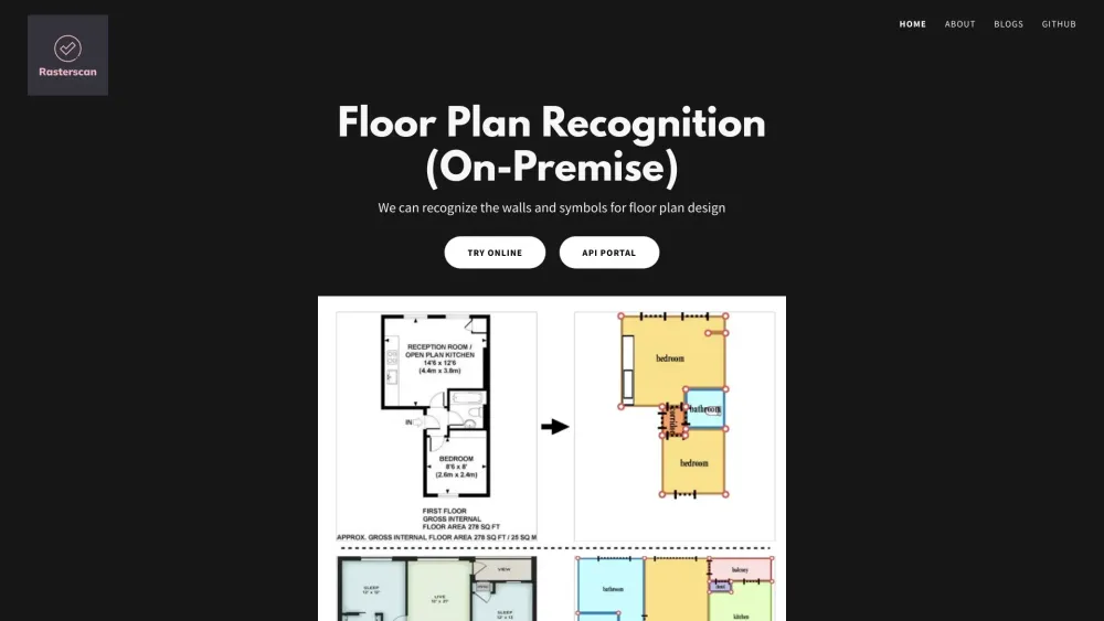 On-Premise Floor Plan Recognition Website screenshot