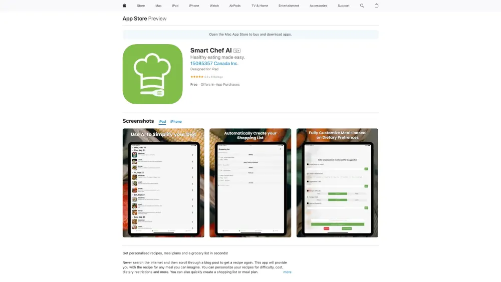 Smart Chef AI Website screenshot