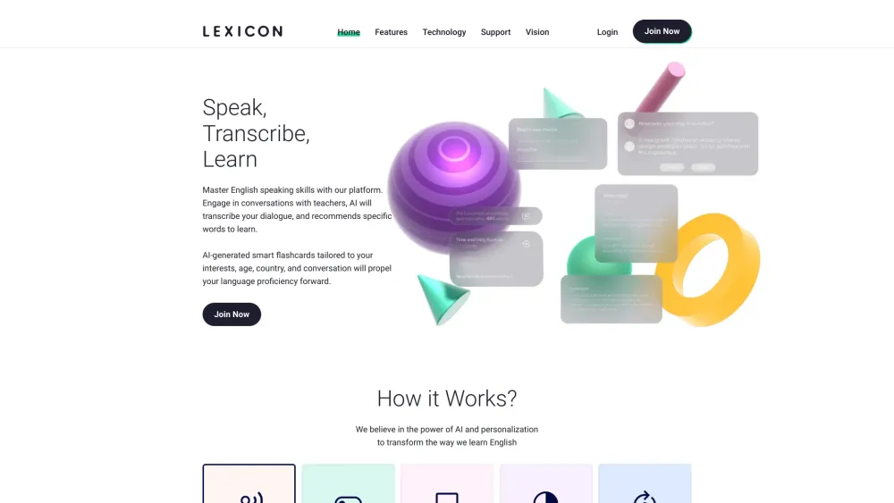 Lexicon Website screenshot