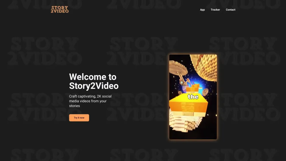 Story2Video Website screenshot