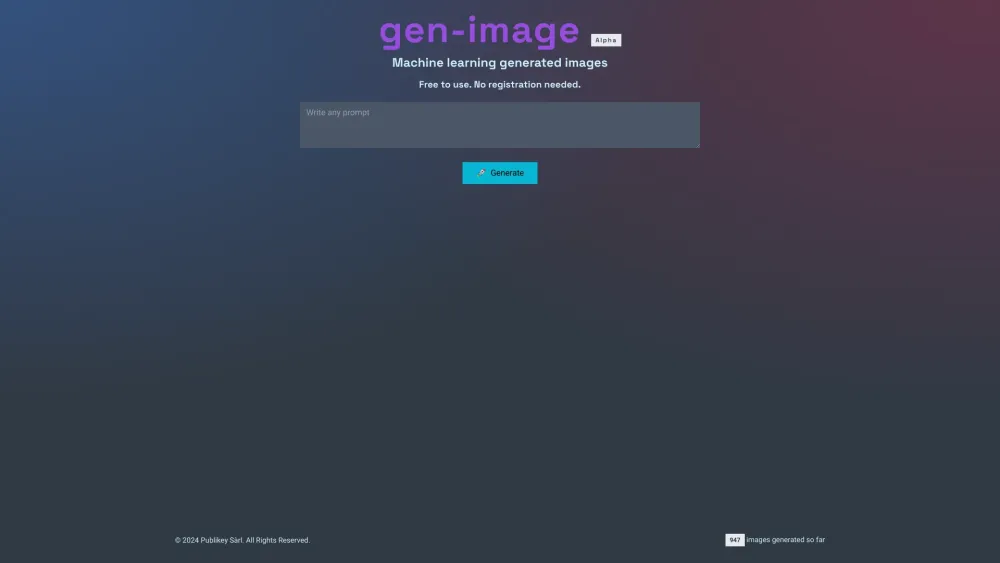 SDXL Image Generator Website screenshot