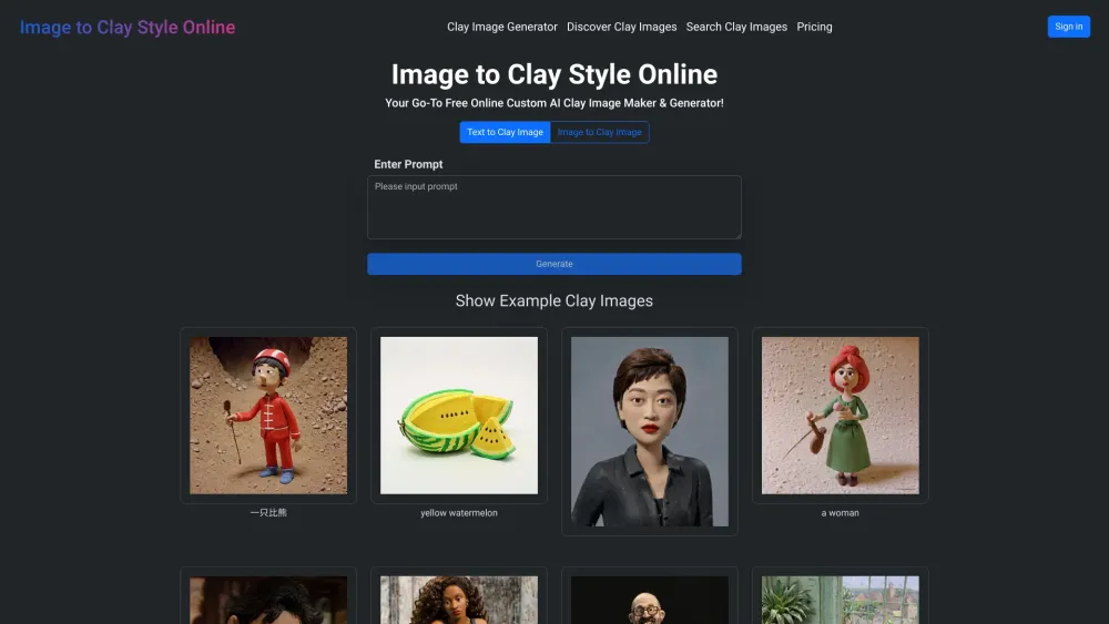 Clay AI Website screenshot