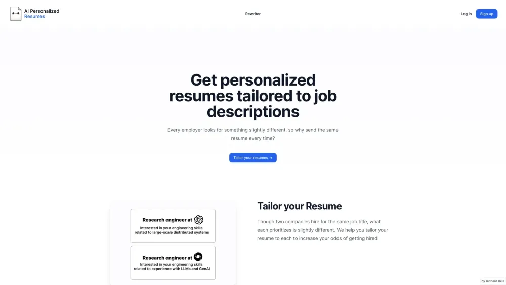 AI Personalized Resumes