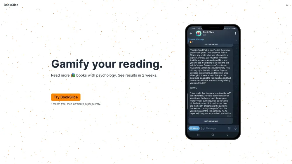 BookSlice Website screenshot