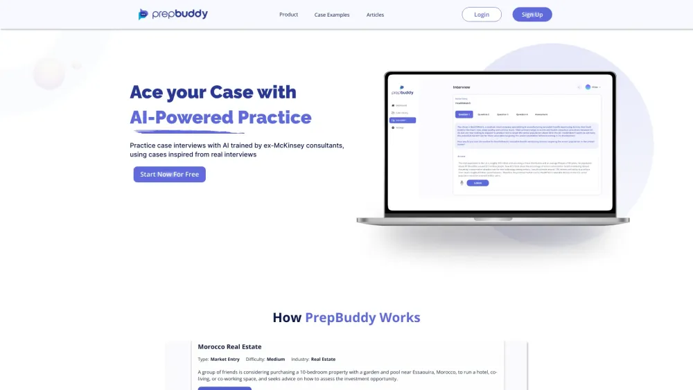 PrepBuddy Website screenshot